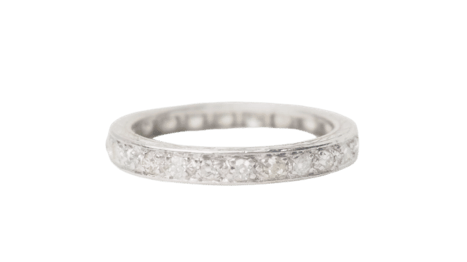 Bague 53 Alliance américaine en platine et diamants 0.80ct 58 Facettes 31755