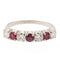 Bague 54 Bague demi alliance Or blanc Rubis, Diamant 58 Facettes 2432020CN