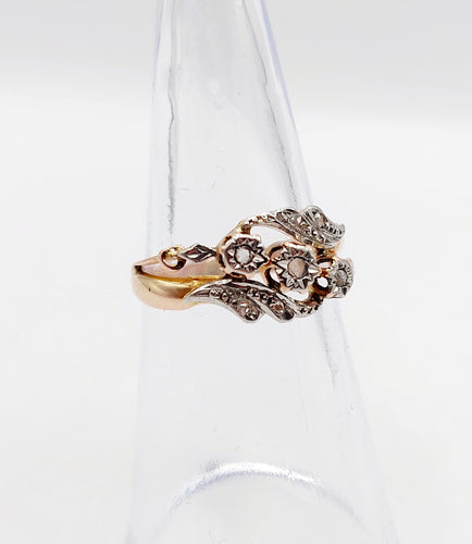 Bague 51 Bague or rose, diamants taille rose (circa 1900) tourbillon 58 Facettes A06288