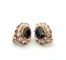 Boucles d'oreilles Orecchini en or jaune 18k avec saphirs et diamants 58 Facettes
