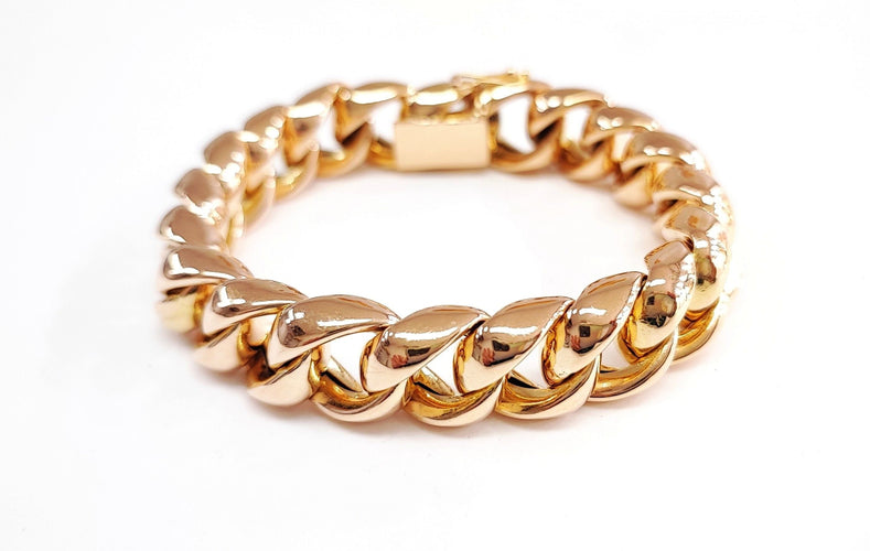 Bracelet Bracelet or jaune maillons carrés 58 Facettes Brac.Carré.1413