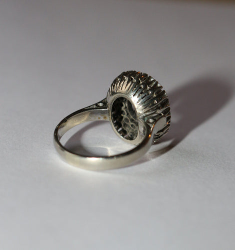 Bague 50 Bague Or Blanc Saphir double entourage Diamants 58 Facettes 577