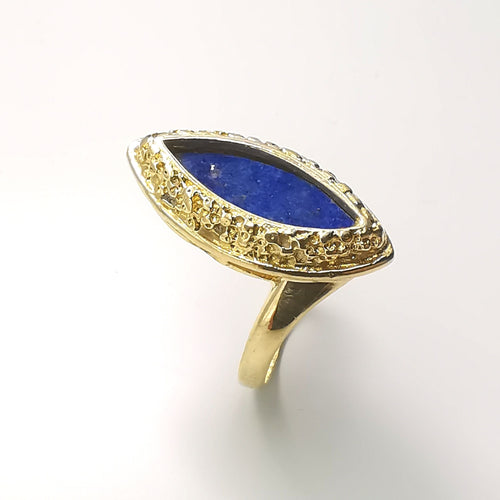Bague 54 Bague en or jaune et lapis lazuli 58 Facettes