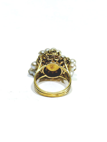 Bague 51.5 Bague en or jaune 18 carats et perles articulées 58 Facettes