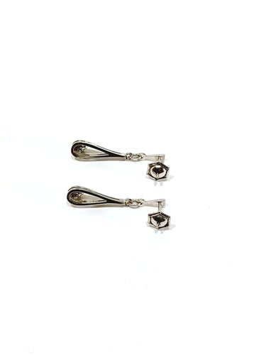 Paire de boucle d’oreille en or blanc et diamants