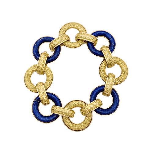 Bracelet Bracelet or jaune, lapis lazuli. 58 Facettes 34480