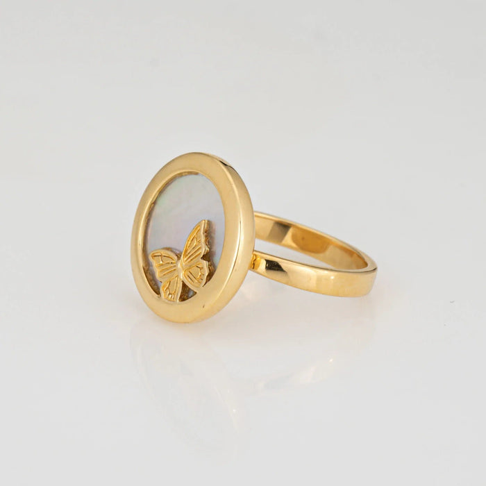 Bague 55 Carrera y Carrera - Bague Papillon Or Jaune Nacre 58 Facettes G13590