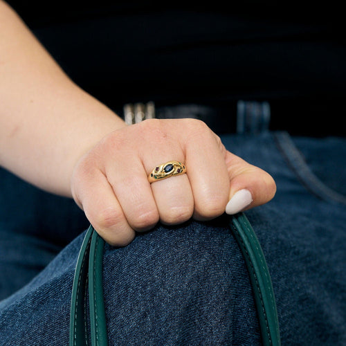 Bague 52,5 Bagur or jaune, saphir, rubis et émeraudes 58 Facettes CHA0576