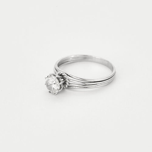 Bague 60 Bague solitaire en or blanc et diamant 58 Facettes 250282