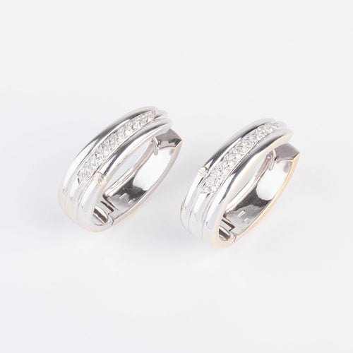 Boucles d'oreilles Créoles en diamants sur or gris 58 Facettes 0