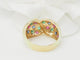 Bague 61 Bague pavée en or jaune, diamants et pierres précieuses 58 Facettes 22233