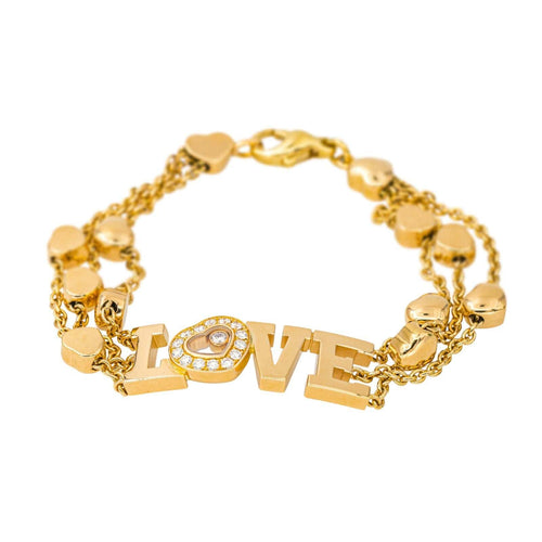 Bracelet Chopard Bracelet Love Happy Diamond Or jaune Diamant 58 Facettes 4423010CN