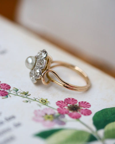 Bague 46 Bague Marguerite Perle et Diamants 58 Facettes A11581