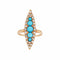 Bague Bague navette victorienne antique en or jaune et diamants turquoise 58 Facettes G14020