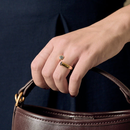 BAGUE TOI ET MOI OR, DIAMANT ET SAPHIR