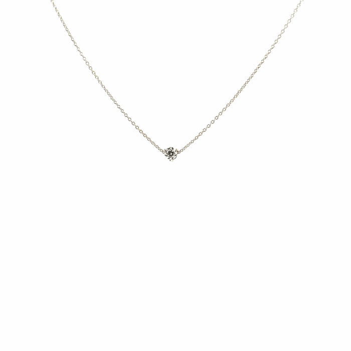 Collier Collier Solitaire Or Blanc 18k & Diamant 58 Facettes 3-CO-GS26322