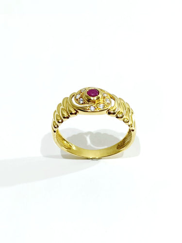 Bague 56 Bague or Rubis et Diamants 58 Facettes