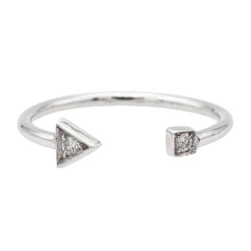 Bague 54 Bague Toi et Moi Or blanc Diamant 58 Facettes 579286RV