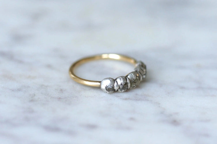 Bague 59 Bague jarretière diamants taillés en table 58 Facettes