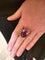 Bague 56.5 Bague Cocktail or jaune améthyste 14 Carats 58 Facettes B341