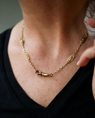 Collier Collier Ancien Maille filigrane en Or 58 Facettes A11466