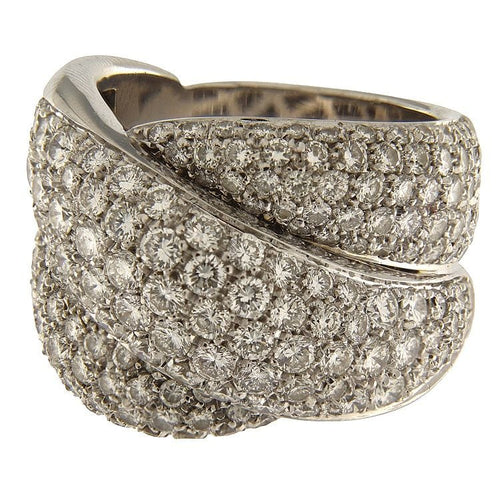 Bague 54 Bague en or blanc avec pavé de diamants de 4,51 ct 58 Facettes G3802