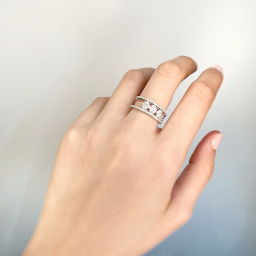 Bague 54 Bague à fleurs "Move" - MESSIKA 58 Facettes 240163R