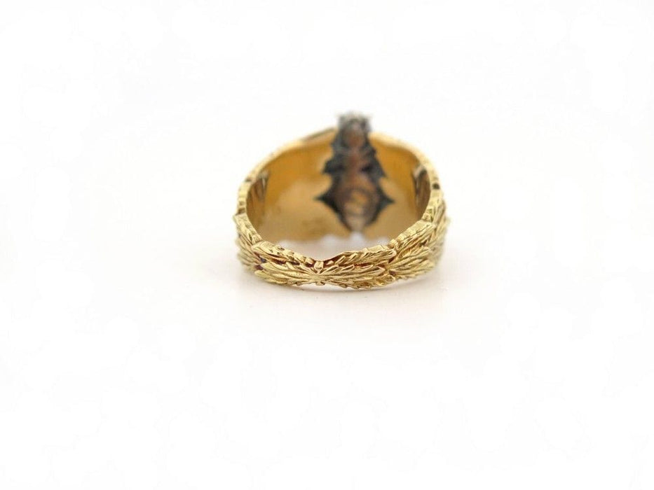 Bague 52 bague GUCCI abeille le marche des merveilles en or jaune 18k argent 800 58 Facettes 259402