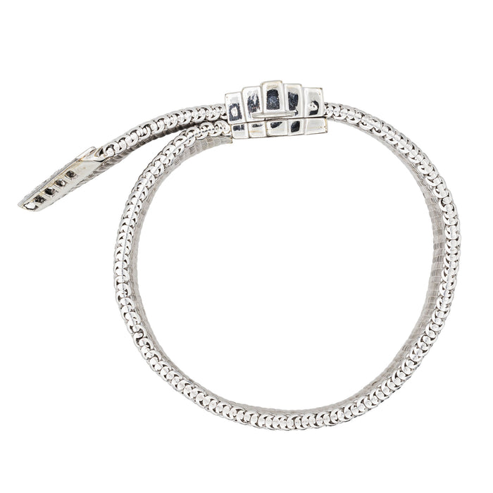 Bracelet Manchette Or blanc Diamant