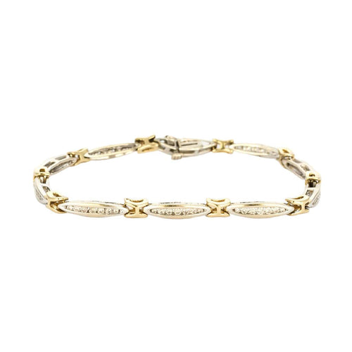 Bracelet Bracelet or blanc et jaune, diamants 58 Facettes GU199