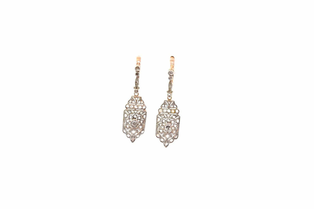 Boucles d'oreilles Boucles d'oreilles art déco diamants 58 Facettes 26522