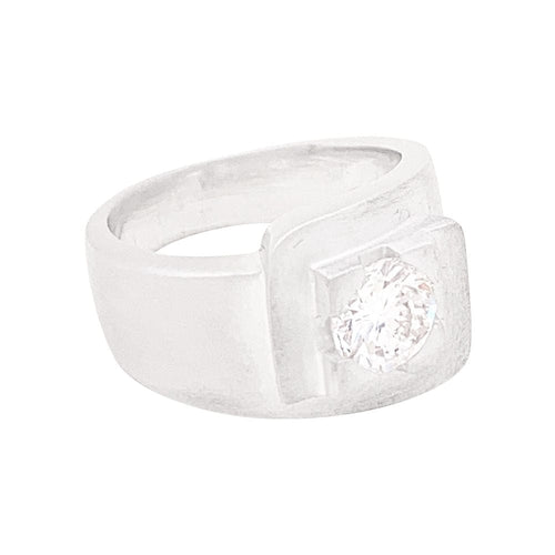 Bague 52 Bague moderniste en or blanc, diamant. 58 Facettes 33844