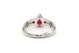 Bague 56 Bague en or blanc sertie d'un rubis et de diamants 58 Facettes 22260
