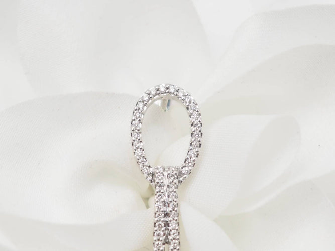 Boucles d'oreilles Pendants d'oreilles en or blanc, diamants et perles de culture 58 Facettes 33102