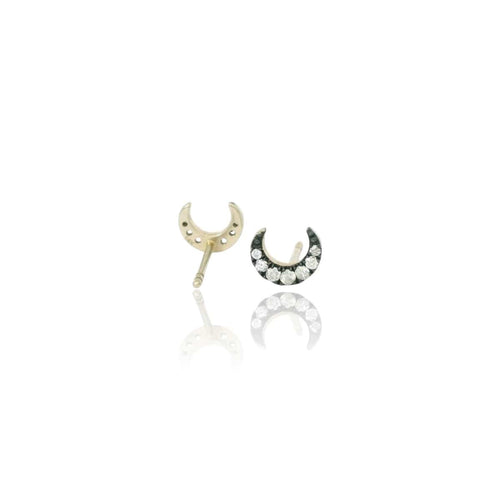 Boucles d'oreilles Boucles d'oreilles Lune Antique en or blanc et diamants 58 Facettes