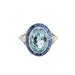 Ring 52 Aquamarine Sapphire Platinum Diamond Ring 58 Facettes G13367