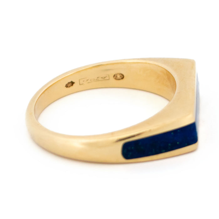 Bague en or jaune et lapis-lazulis