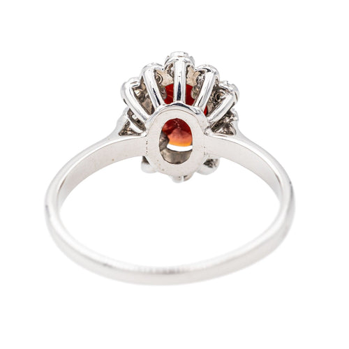Bague 54 Bague Pompadour Or blanc Grenat 58 Facettes 3681303RV