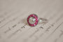 Bague 53 Antique white gold ruby old mine diamond ring 58 Facettes