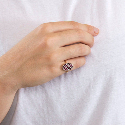 Bague Bague Art Déco Arlequin Diamants 58 Facettes