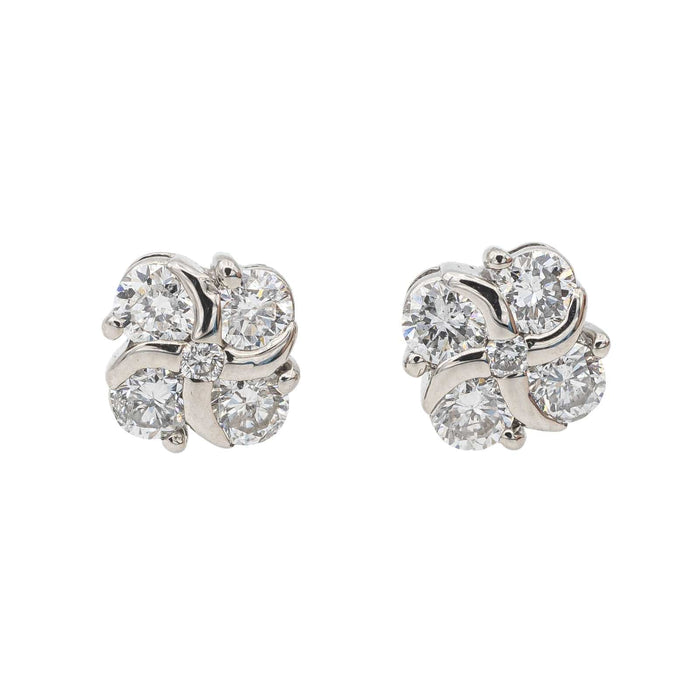 Boucles d'oreilles Boucles d'oreilles Puces Or blanc Diamant 58 Facettes 2635147CN