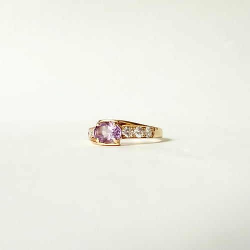 Bague or jaune Améthyste et diamants