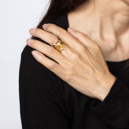 Bague 53.5 Carrera y Carrera - Bague Ange Masqué en or jaune et diamants 58 Facettes G14174