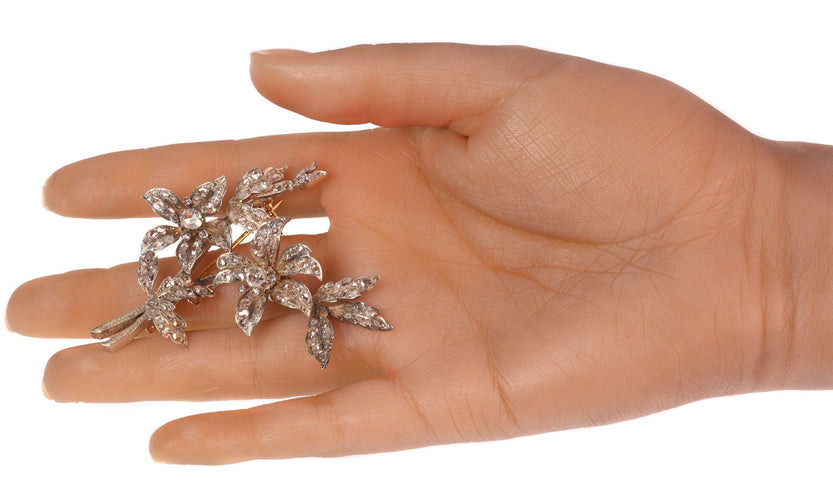 Broche Beauté tremblante : broche victorienne inspirée de la nature des années 1850 58 Facettes 20297-0356