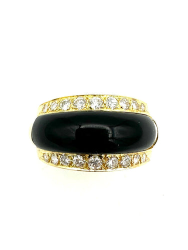 Bague 53 VAN CLEEF & ARPELS. Collection "Arlequine", bague vintage or, diamants, onyx ou nacre 58 Facettes