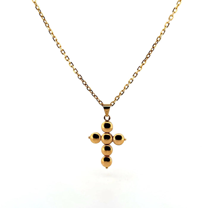 Collier Collier Or jaune croix et grenat 58 Facettes CO-GS32613