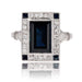 Ring 55 Platinum sapphire diamond art deco ring 58 Facettes 23-374