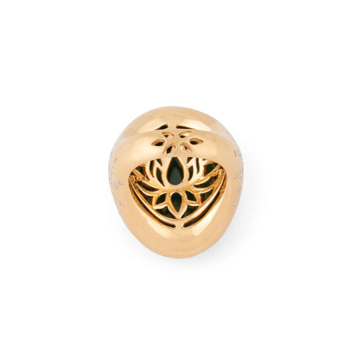 Bague 54 Bague or jaune brossée ornée d'une malachite 58 Facettes 1