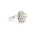 Bague 55 Bague marguerite perle 10mm diamants or blanc 58 Facettes B368