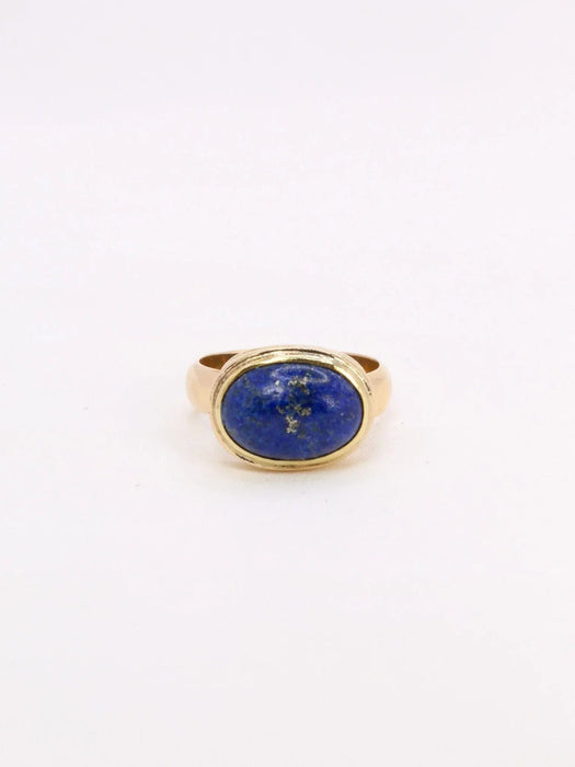 Bague 55 Bague vintage lapis lazuli or jaune 58 Facettes 1039.2